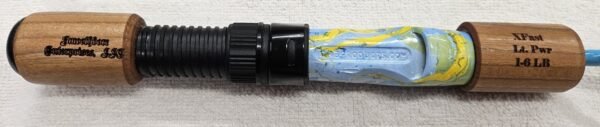#577 Gnarly Noodle "Sunset Yellow" 34 Inch Ice Rod, Cherry Grips