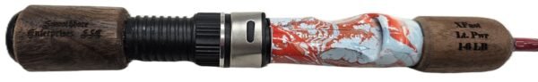 #589 Gnarly Noodle "Blueberry Bling" 36 Inch Ice Rod, Claro Walnut Grips
